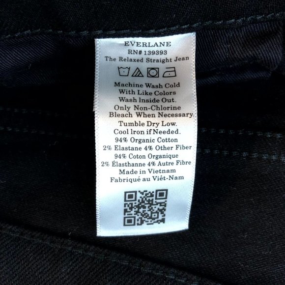 Everlane Mens The Relaxed Straight Jean High Stretch Black 35x32 - Picture 7 of 7